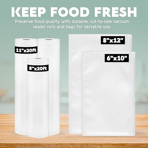 Avid Armor Vacuum Sealer Bags Rolls Heavy Duty BPAFree PreCut CustomSized for Food Storage Meal Prep Sous Vide 20 Pint 30 Quart 2 Rolls 11x20ft 1 Roll 8x20ft - Image 3