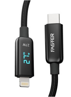 Faster 27W USB-C to Lightning Fast Charging Cable 1 Meter with LED Display - Lightning Cable for iPhone - Braided Long Charger Cable for PD Fast Charging - Durable and Fast Data Cable  - Image 2