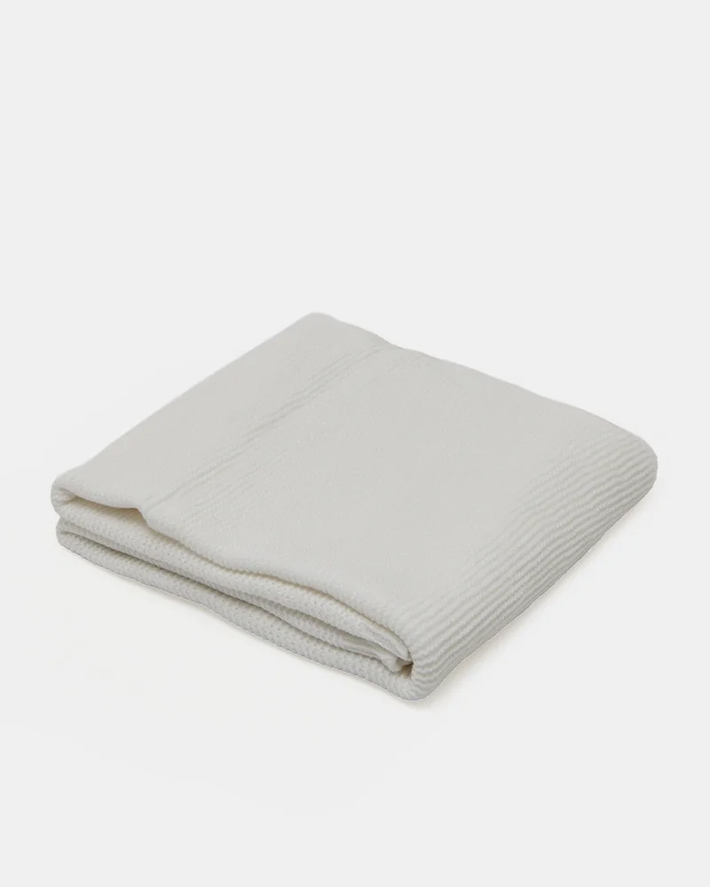 Redtag Baby White Knitted Blanket With Cap
