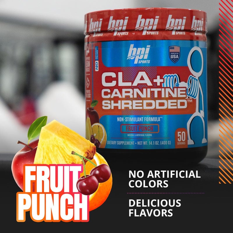 BPI Sports CLA  Carnitine Shredded Supports Lean Muscle  Promotes Fat Loss  Fruit Punch 141 oz  50 Servings - Image 5