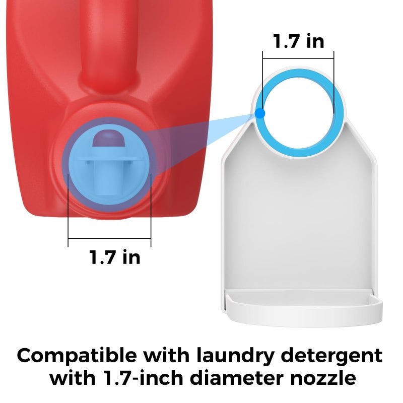 KERZEAT [2 Pack] Laundry Detergent Dispenser Cup Holder & Nozzle Force-Saving Switch, Soap Dispenser,Drip Catcher, for Laundry Room Organization and Storage - Image 4