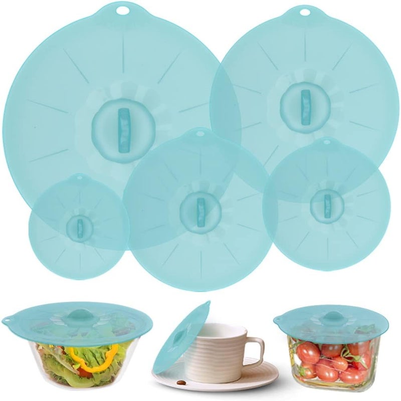 Andyken Silicone Lids for Food Storage - Silicone Bowl Covers Pot Lids BPA Free Suction Lids Silicone Microwave Cover Pot Covers for Cups Bowls Pots Pans Oven Fridge - Image 1