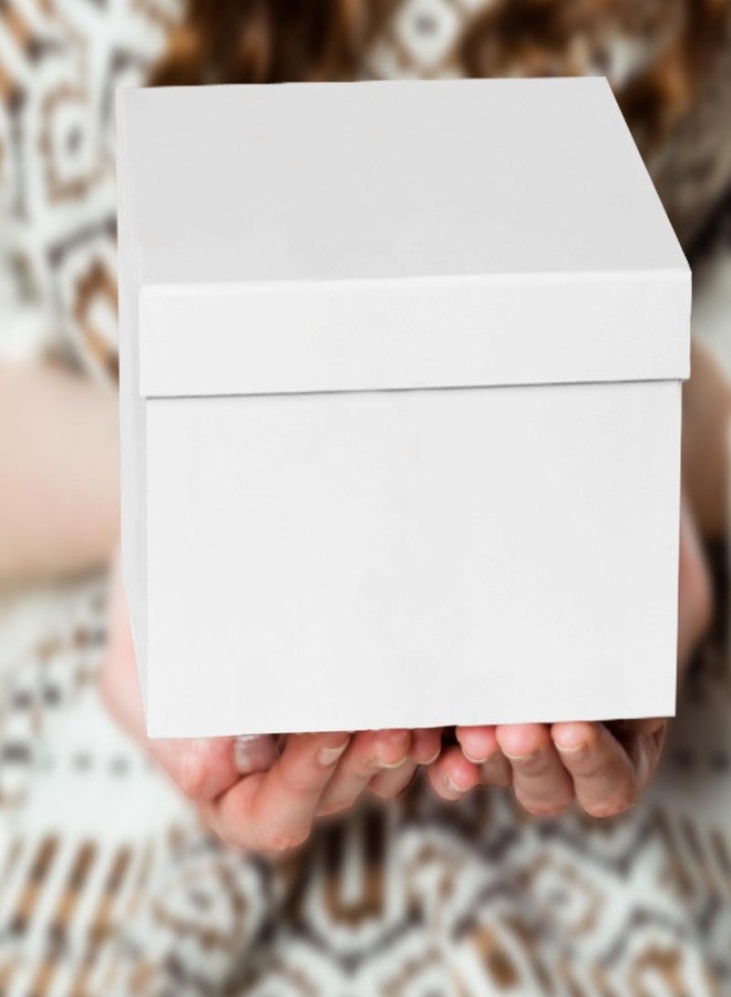 CHARMGIFTBOX White Gift Boxes for Presents 4 Pack Nesting Gift Boxes with Lids，3.7“-6.4“ Assorted Sizes Square Stackable Boxes for Birthday Wedding Christmas Party Gift Wrapping - Image 5