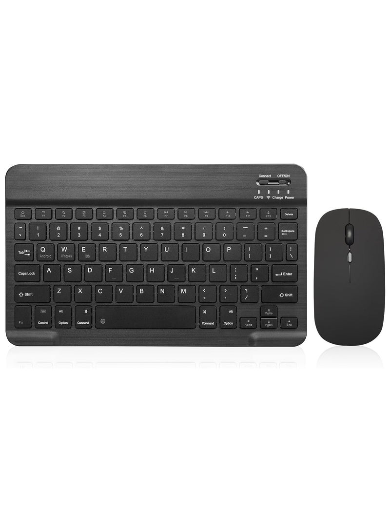Ultra-Slim Bluetooth Keyboard Portable Mini Wireless Keyboard Rechargeable for Apple iPad iPhone Samsung Tablet Phone Smartphone iOS Android Windows (10 inch Black)  - Image 2