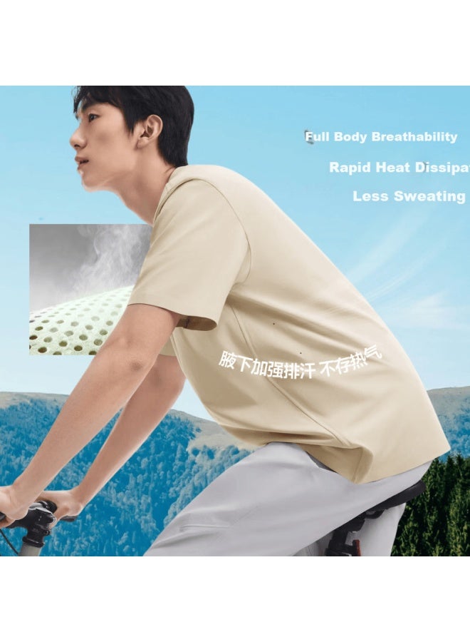 Beneunder Men's Short Sleeve T-shirt Outdoor Sun Protection Sweat-resistant Sports Three-protection T-shirt Spring Summer Men's Clothing Dr020 Dusk Black XL - Image 3