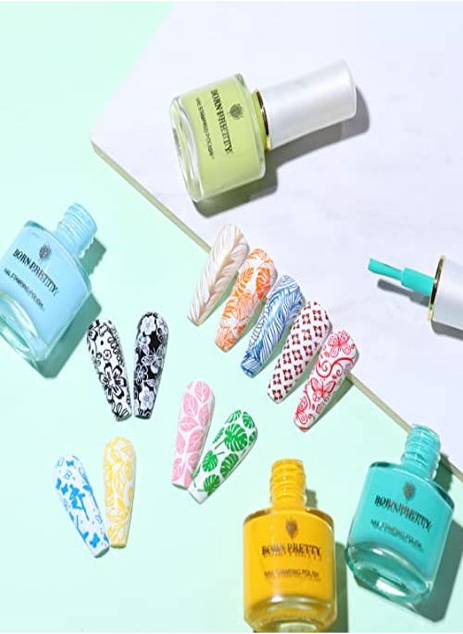 Born Pretty Nail Art Stamping Polish Fingernail Stamp Polish Set Manicure Print Nail Polish For Stamping Plates 24 Colors Bulk Nail Polish Set Gift Collection  - Image 5