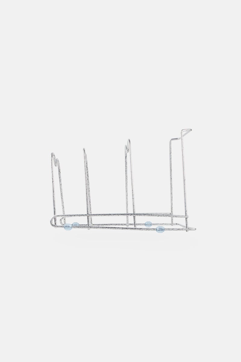 Bombay 2 In 1 Kitchen Organizing Rack, Silver - Image 3