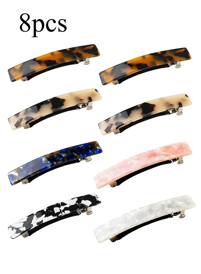 واي جيه مشابك شعر السيدات، 8 مشابك شعر، مناسبة للشعر الرفيع والسميك، 3 بوصة (حوالي 7.6 سم)، مشابك شعر صغيرة، مشابك شعر مضادة للانزلاق، إكسسوارات السيدات والفتيات ذوات صدفة السلاحف الفرنسية - Image 1