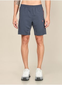 Logo Print Woven Shorts with Zip Pockets by Styli