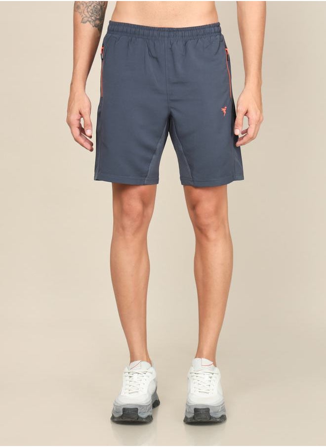 Technosport - Logo Print Woven Shorts with Zip Pockets by Styli - Image 1