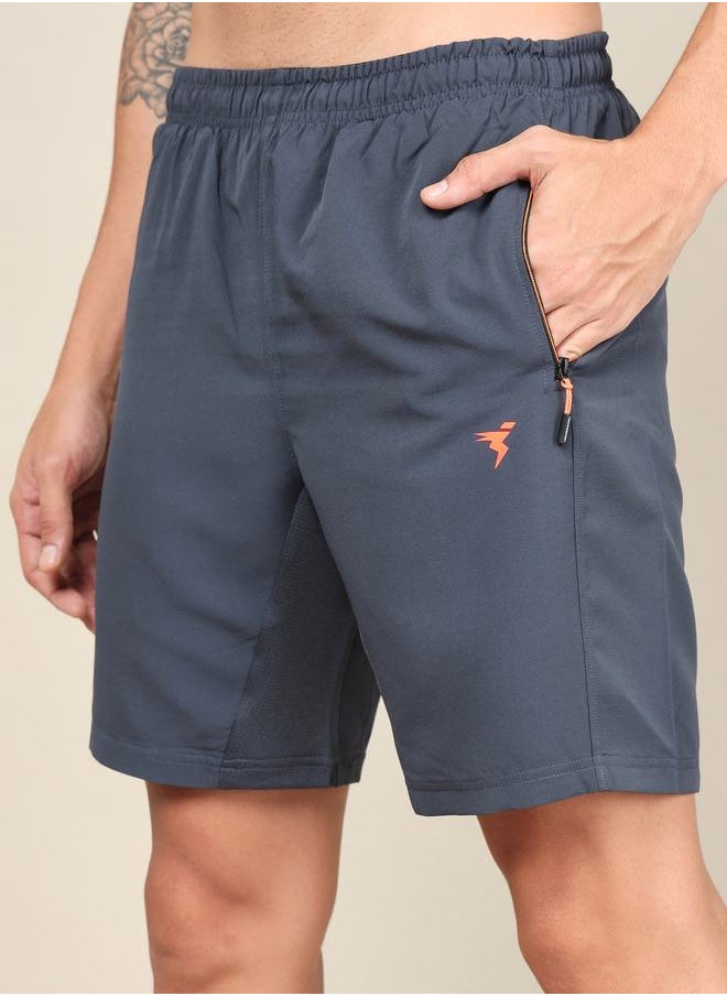 Technosport - Logo Print Woven Shorts with Zip Pockets by Styli - Image 1