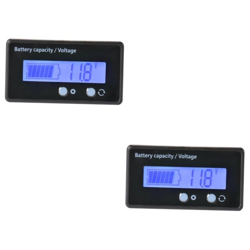 Blue Battery Capacity Tester Voltage Monitor LCD Backlight for Acid Batteries 2 Pcs Medium Size - Image 2