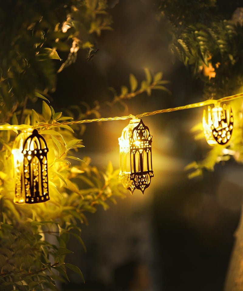 Fussion Ramadan String Lights Decorations 10.3 Feet, 20 LED Battery Operated Eid LED Moon and Star Light, Ramadan Mubarak Lantern for Bedroom, Indoor, Tree, Home Decor - Image 4