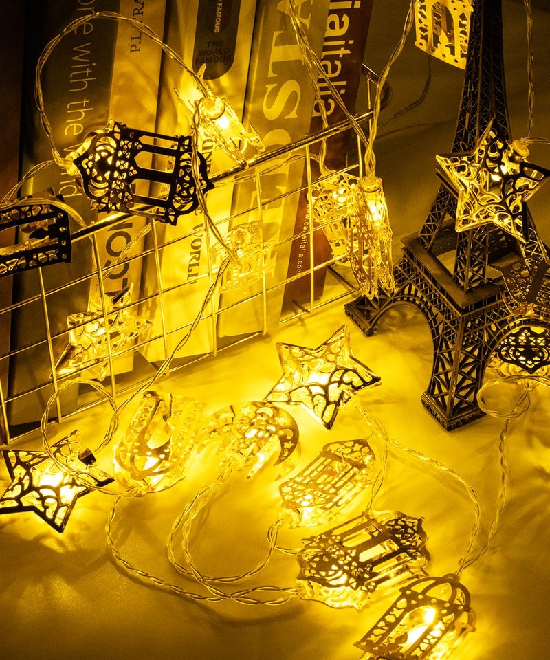 Fussion Ramadan String Lights Decorations 10.3 Feet, 20 LED Battery Operated Eid LED Moon and Star Light, Ramadan Mubarak Lantern for Bedroom, Indoor, Tree, Home Decor - Image 5
