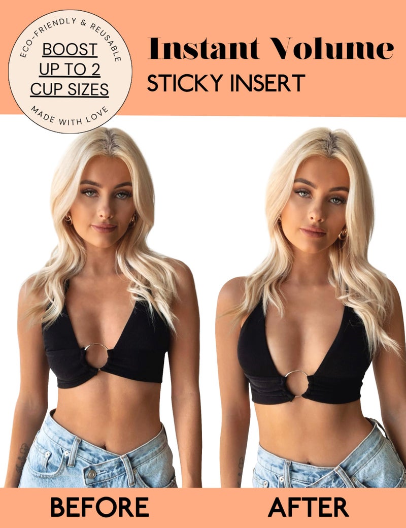 AGGRAD Double-Sided Sticky Push Up Bra Inserts Reusable Self Adhesive Bra Pads Bikini Padding Inserts - Sticky on Bra Pads Cups for Swimsuits Bikini Hazelnut-L - Image 3