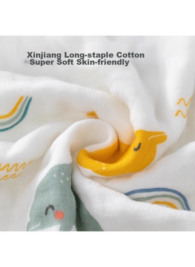 Beptides Beipesi Drool Bib, Baby Gauze Small Square Towel, Newborn Baby Face Towel, Children's Towel, 4-layer, 3-pack, 30*30cm - Image 2