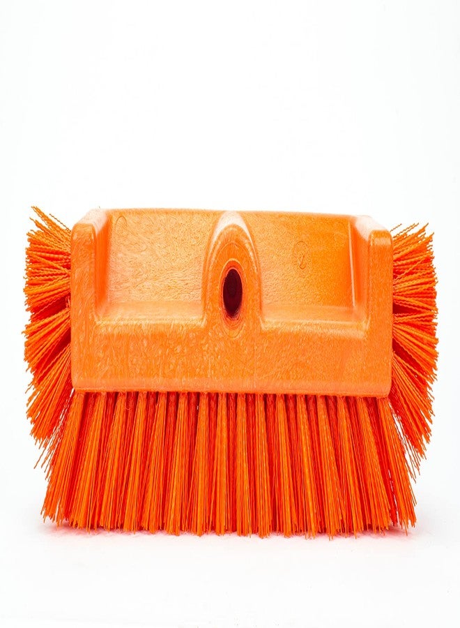 SPARTA Multi-Level Tile Scrub Brush 12" Wide Brush Head, Heavy-Duty Tile Cleaning Brush with End Bristles for Commercial Tiles, Tubs and Floor, Plastic, 12 Inches, Orange - Image 4