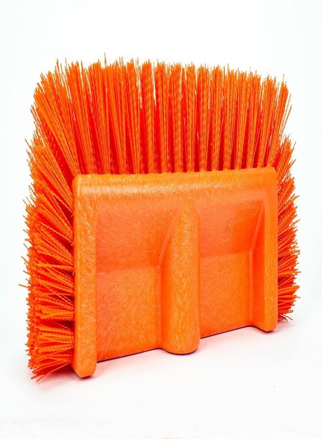 SPARTA Multi-Level Tile Scrub Brush 12" Wide Brush Head, Heavy-Duty Tile Cleaning Brush with End Bristles for Commercial Tiles, Tubs and Floor, Plastic, 12 Inches, Orange - Image 3
