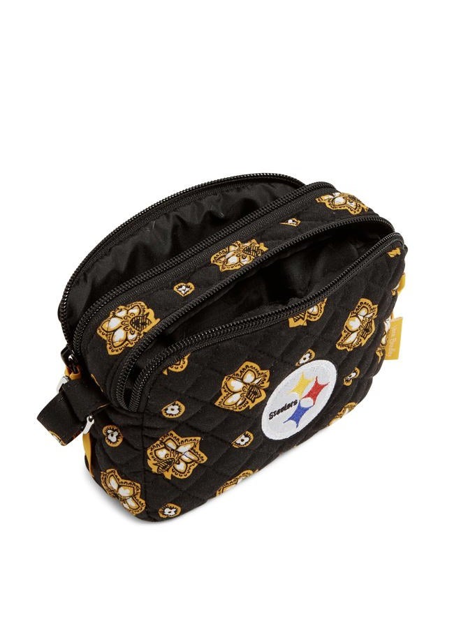 Vera Bradley Cotton NFL Small Stadium Crossbody Bag, Pittsburgh Steelers on Black/Yellow Bandana - Image 4