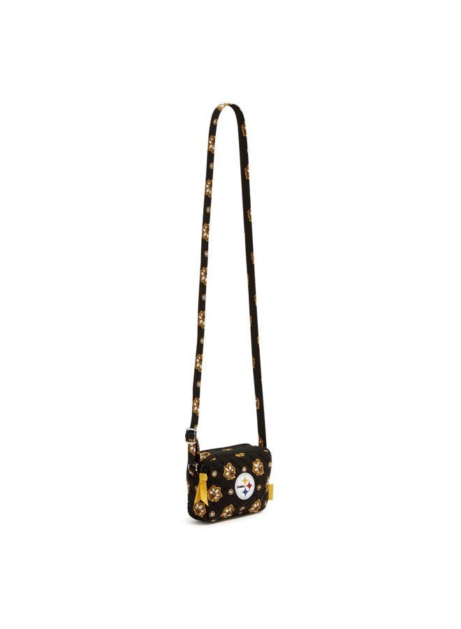 Vera Bradley Cotton NFL Small Stadium Crossbody Bag, Pittsburgh Steelers on Black/Yellow Bandana - Image 3