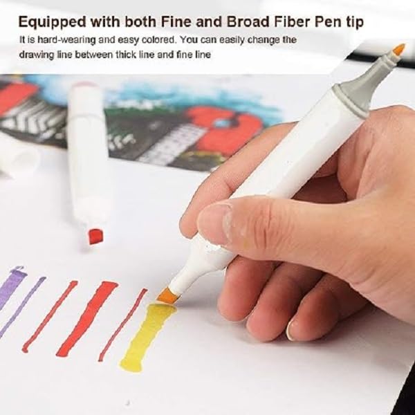 ZUNBELLA sketch colour, sketch pen set for kids, colors set for kids, calligraphy pens, marker pens, sketching kit, art supplies for artist, brush pens 48 shades, coloured pens, drawing materials, 659 - Image 2