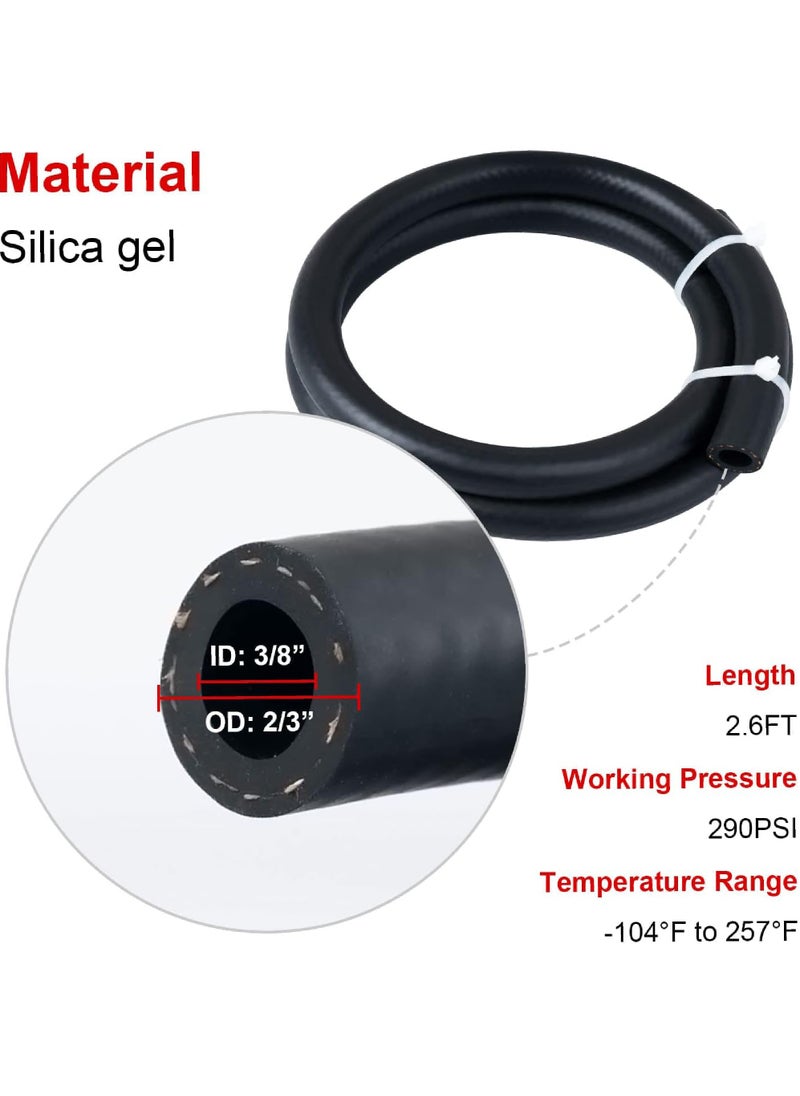 Rock Pow Universal Baffled Oil Catch Can Tank Kit Oil Separator Reservoir with Breather Filter with 3/8" Fuel Line 300ml Aluminum Polish  - Image 4