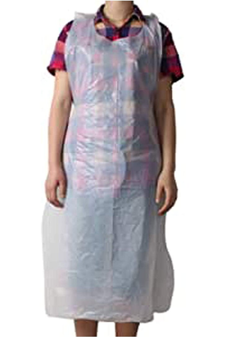 Gesalife 100 Pcs Large Size Disposable Plastic Aprons – Premium White HDPE Apron 75x135cm, Waterproof & Durable – For Restaurant, Catering, Salon, Hospital, Cleaning, Medical & Food Handling  - Image 1