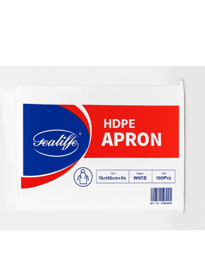 Gesalife 100 Pcs Large Size Disposable Plastic Aprons – Premium White HDPE Apron 75x135cm, Waterproof & Durable – For Restaurant, Catering, Salon, Hospital, Cleaning, Medical & Food Handling  - Image 5