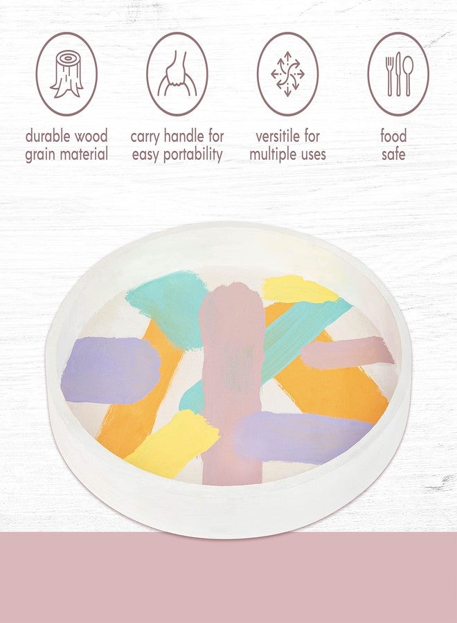 Hammont Wooden Round Trays for Serving - Five Piece Nested Breakfast Tray - Wood Crafts Trays for Organizing & Catering - Image 3