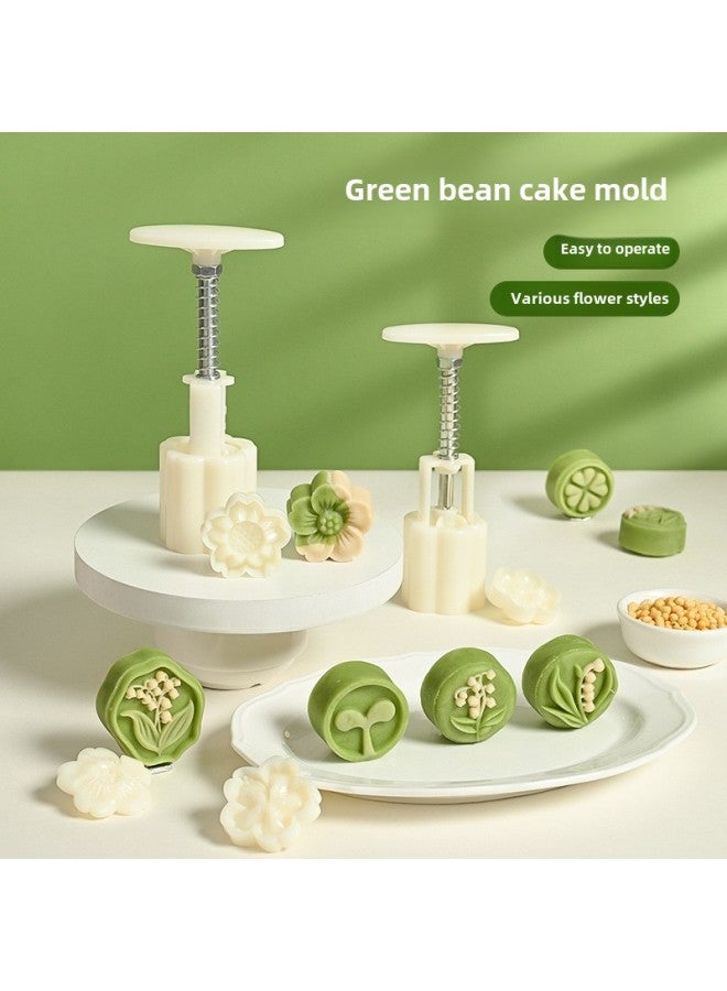 30g50g Mung Bean Cake Mold Household Model Printing Tool Pressing Three-dimensional Embossed Moon Cake Cake Baking Grinding Tool-Specifications:50 Grams Of Lily Orchid Mold (1 Mold 4 Pieces)-Color:See Picture - Image 2