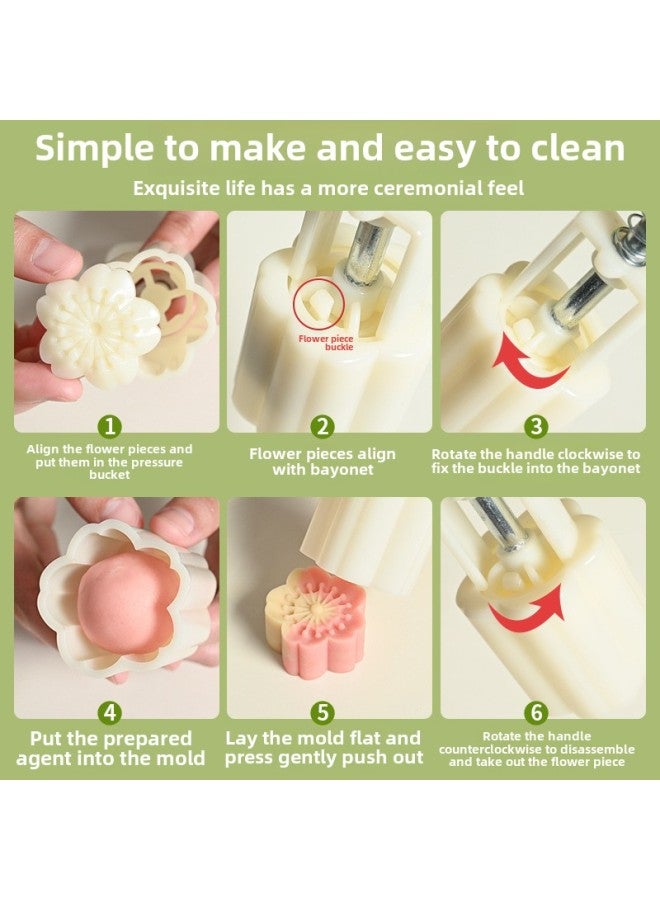 30g50g Mung Bean Cake Mold Household Model Printing Tool Pressing Three-dimensional Embossed Moon Cake Cake Baking Grinding Tool-Specifications:50 Grams Of Lily Orchid Mold (1 Mold 4 Pieces)-Color:See Picture - Image 5