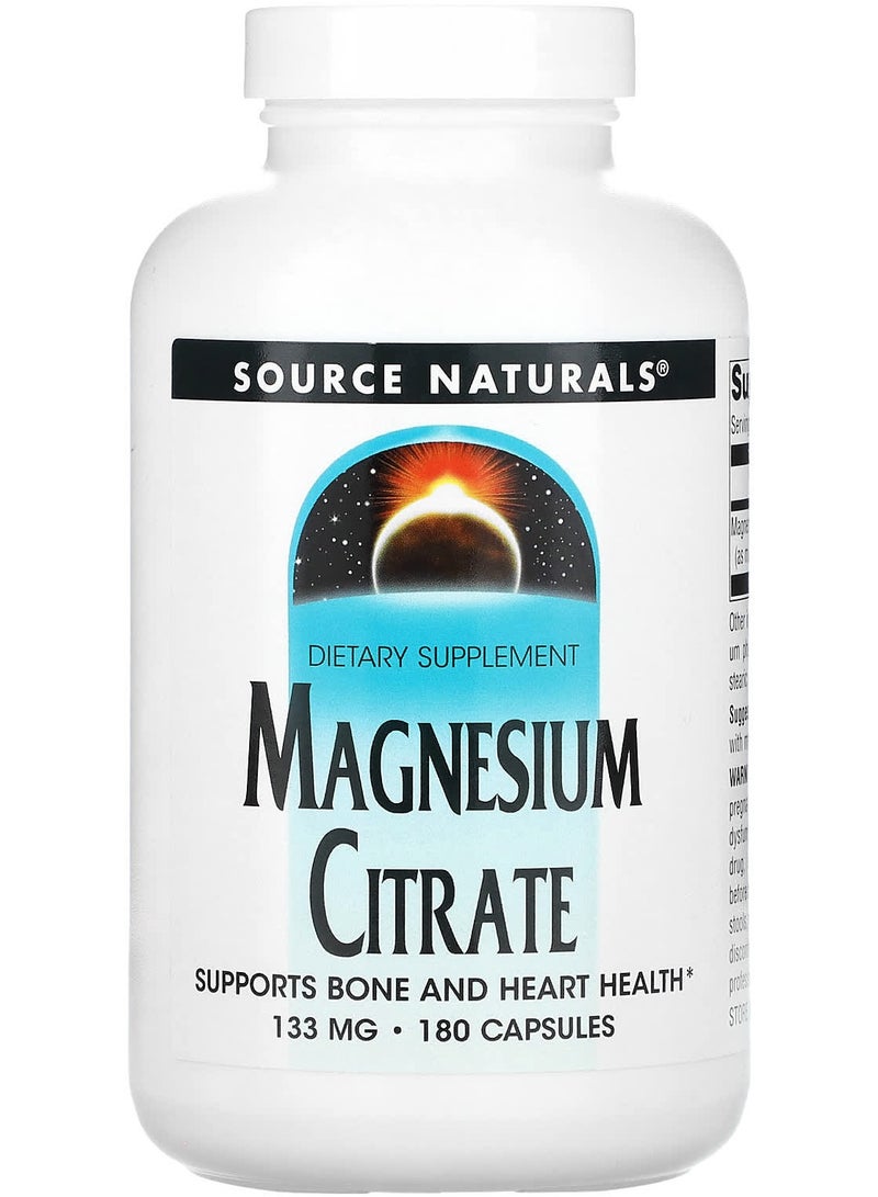 Magnesium Citrate, 133 mg, 180 Capsules