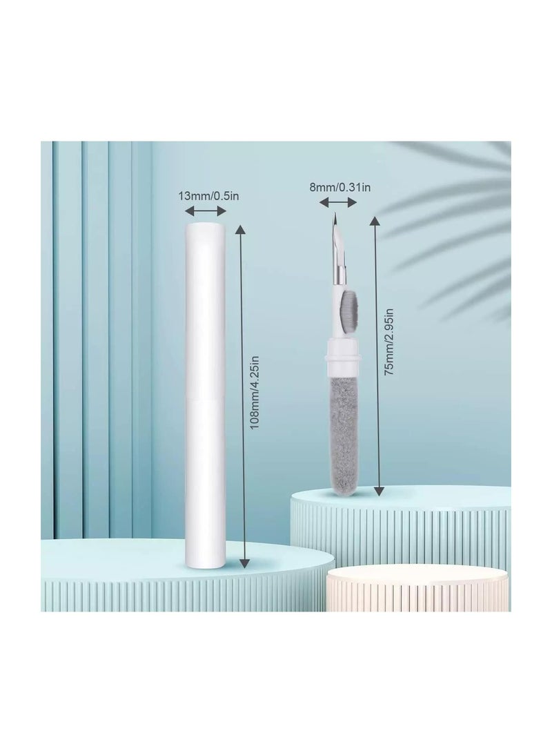 مجموعة تنظيف سماعات ايربودز، مجموعة تنظيف سماعات ايربودز برو 1 2 3، قلم تنظيف متعدد الوظائف 4 في 1 مع فرشاة ناعمة واسفنجة متدفقة، مناسبة لسماعات البلوتوث وصندوق الشحن والجوال والكاميرا - Image 4