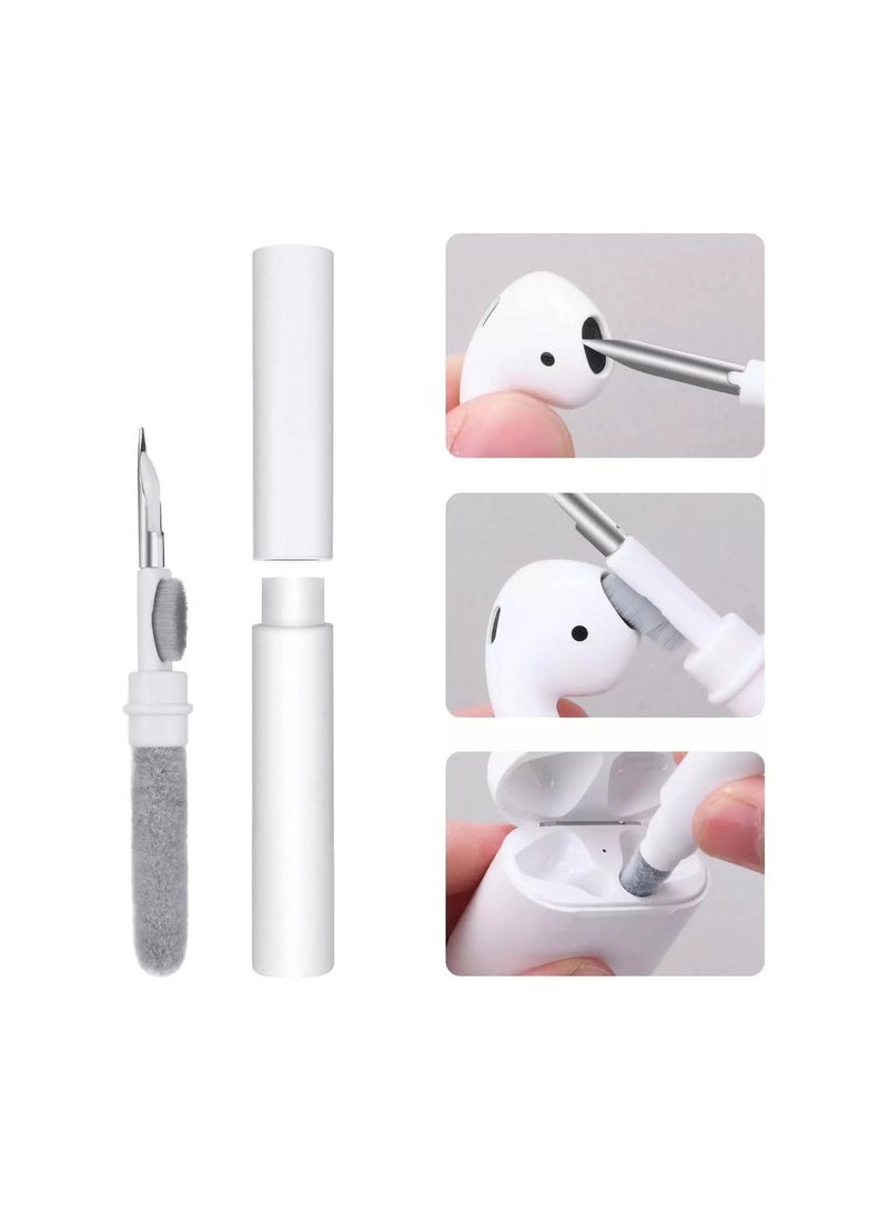 مجموعة تنظيف سماعات ايربودز، مجموعة تنظيف سماعات ايربودز برو 1 2 3، قلم تنظيف متعدد الوظائف 4 في 1 مع فرشاة ناعمة واسفنجة متدفقة، مناسبة لسماعات البلوتوث وصندوق الشحن والجوال والكاميرا - Image 1