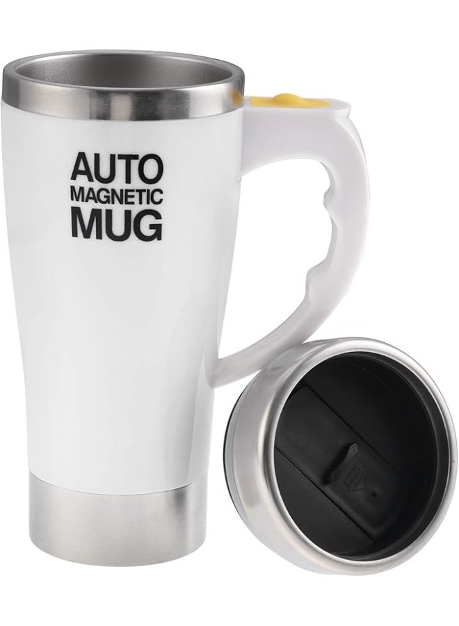 NB Self Stirring Coffee Mug Stainless Steel Auto Magnetic Self Mixing Cup For Coffee Tea Cocoa And Milk 450ml White - Image 1