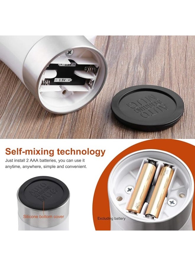 NB Self Stirring Coffee Mug Stainless Steel Auto Magnetic Self Mixing Cup For Coffee Tea Cocoa And Milk 450ml White - Image 5