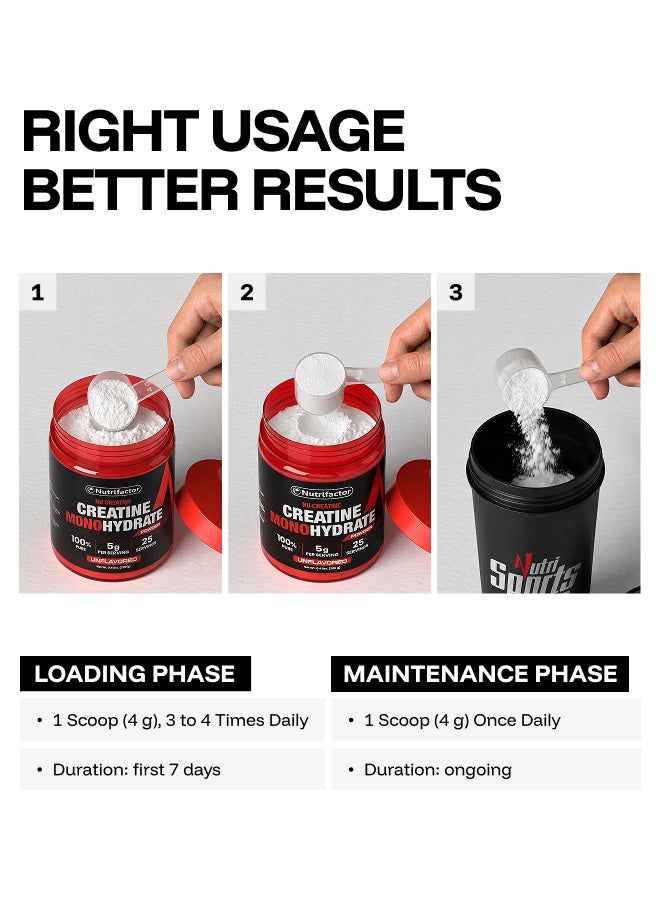 Nutrifactor Nu Creatine – Creatine Monohydrate Powder 5g Per Serving – Supports Strength, Power, Endurance & Workout Performance – 200g - Image 5