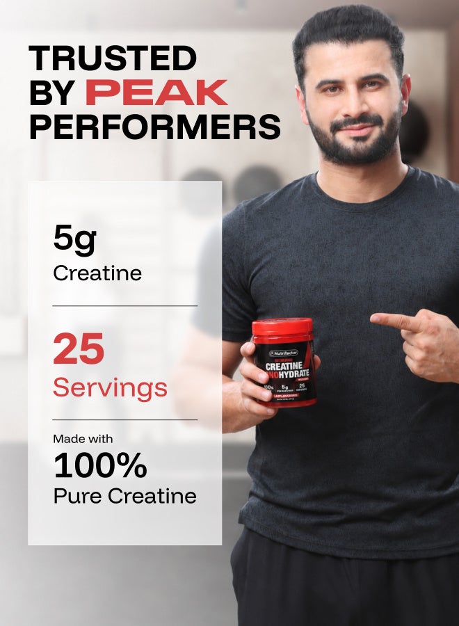 Nutrifactor Nu Creatine – Creatine Monohydrate Powder 5g Per Serving – Supports Strength, Power, Endurance & Workout Performance – 200g - Image 3