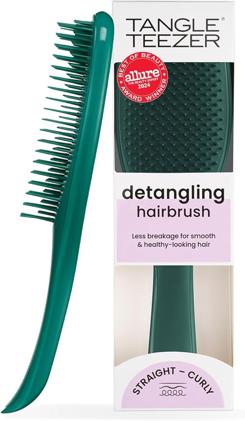 TANGLE TEEZER The Ultimate Detangler Hairbrush | For Wet & Dry Hair | Detangles All Hair Types | Reduces Breakage, Eliminates Knots | Two-Tiered Teeth & Comfortable Handle |Green Jungle - Image 1