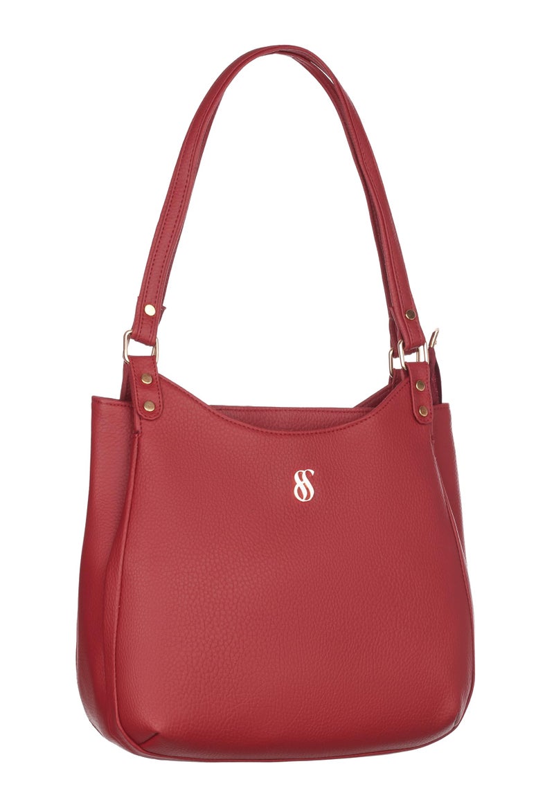 Fostelo Women's Blossom Luxe Satchel Tote Handbag for Women | Ladies Purse | Stylish Shoulder Bag | Gift For Women | Maroon - Image 1