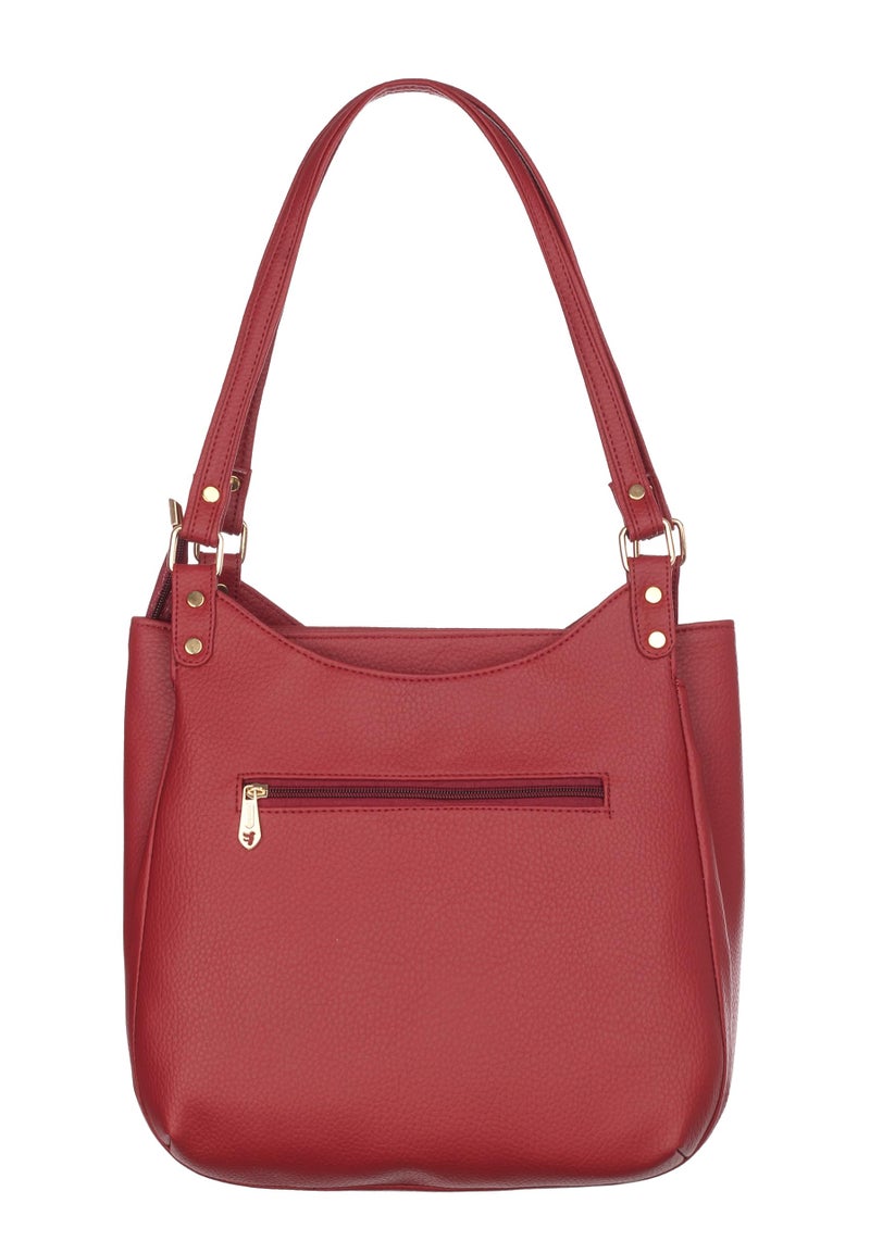 Fostelo Women's Blossom Luxe Satchel Tote Handbag for Women | Ladies Purse | Stylish Shoulder Bag | Gift For Women | Maroon - Image 4