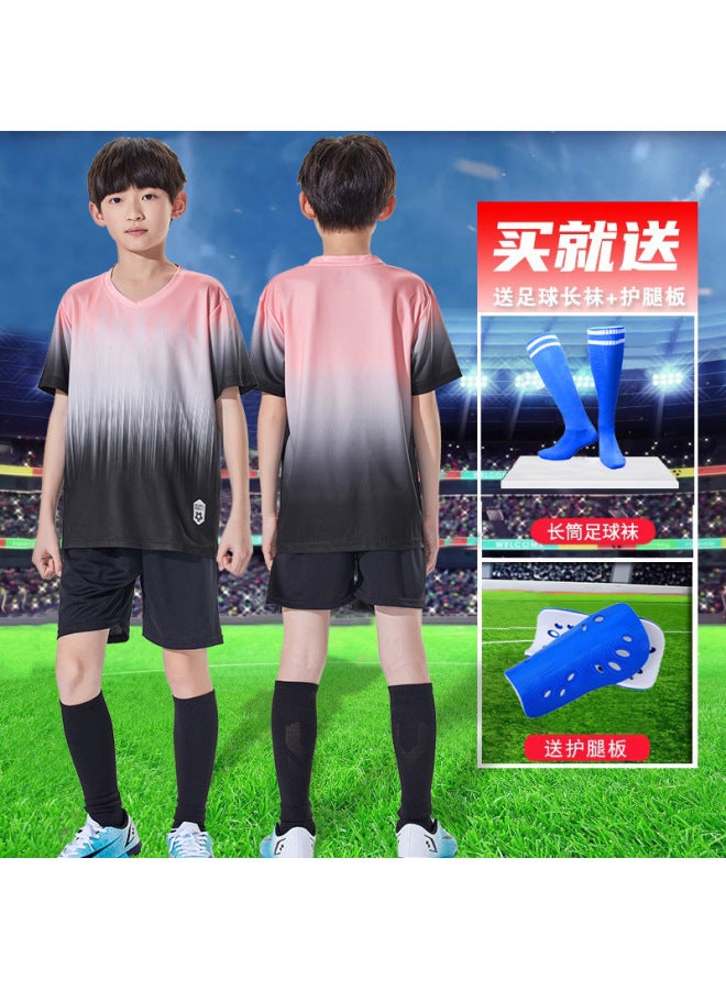 D8838 Red Black (default Board, Printing Please Contact Customer Service) Short Sleeve Football Jersey - Image 1