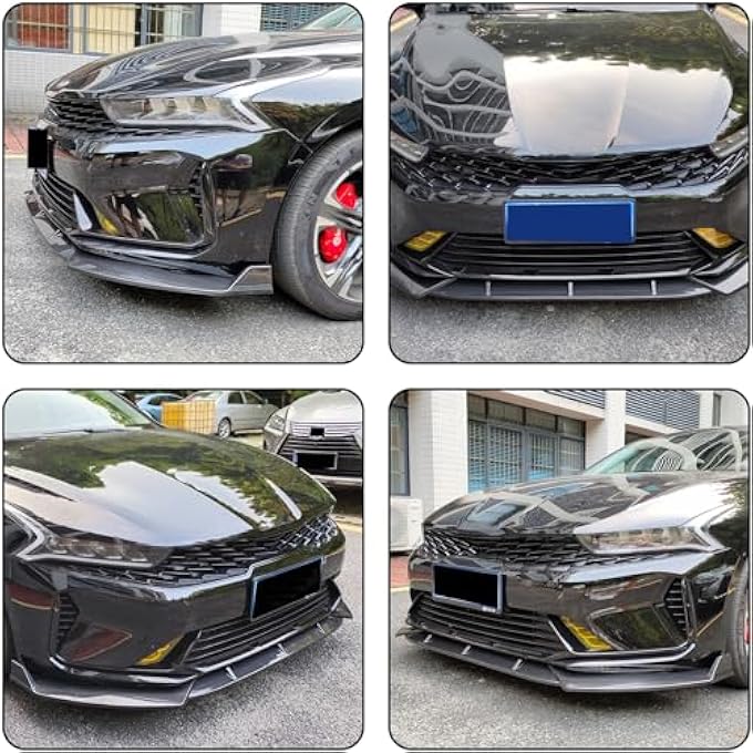 NTING Front Bumper Lip Compatible with 2021 2022 2023 2024 Kia K5, ABS Front Air Dam Body Kit Chin Spoiler Splitter Diffuser 3PCS/1SET, Gloss Black - Image 5