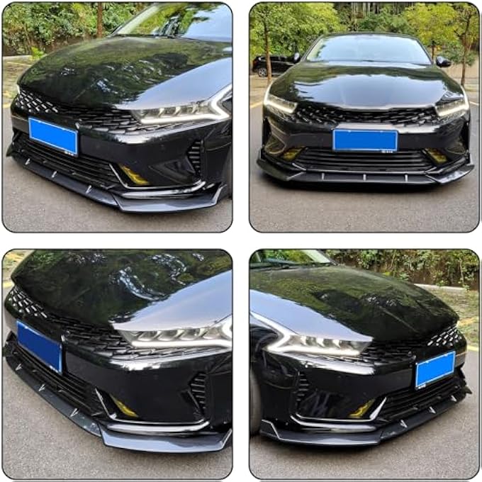 NTING Front Bumper Lip Compatible with 2021 2022 2023 2024 Kia K5, ABS Front Air Dam Body Kit Chin Spoiler Splitter Diffuser 3PCS/1SET, Gloss Black - Image 3