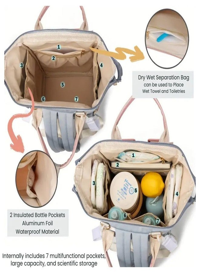 Aavjo , Baby Diaper Bag Backpack, Mothers Travel Baby Bags, Waterproof Diaper Pouch with Insulated Pocket (Buckle Light Blue) - Image 3