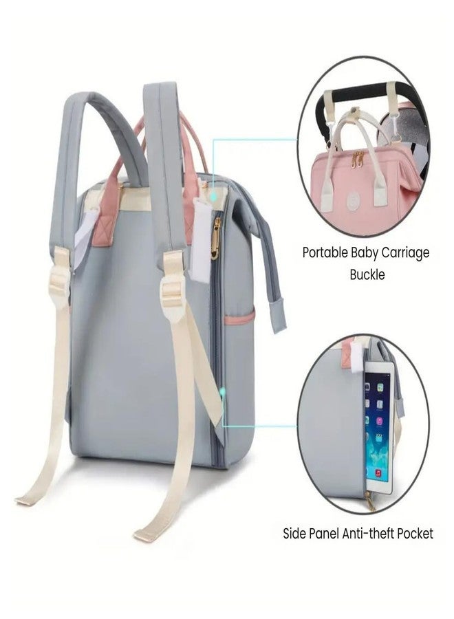 Aavjo , Baby Diaper Bag Backpack, Mothers Travel Baby Bags, Waterproof Diaper Pouch with Insulated Pocket (Buckle Light Blue) - Image 4