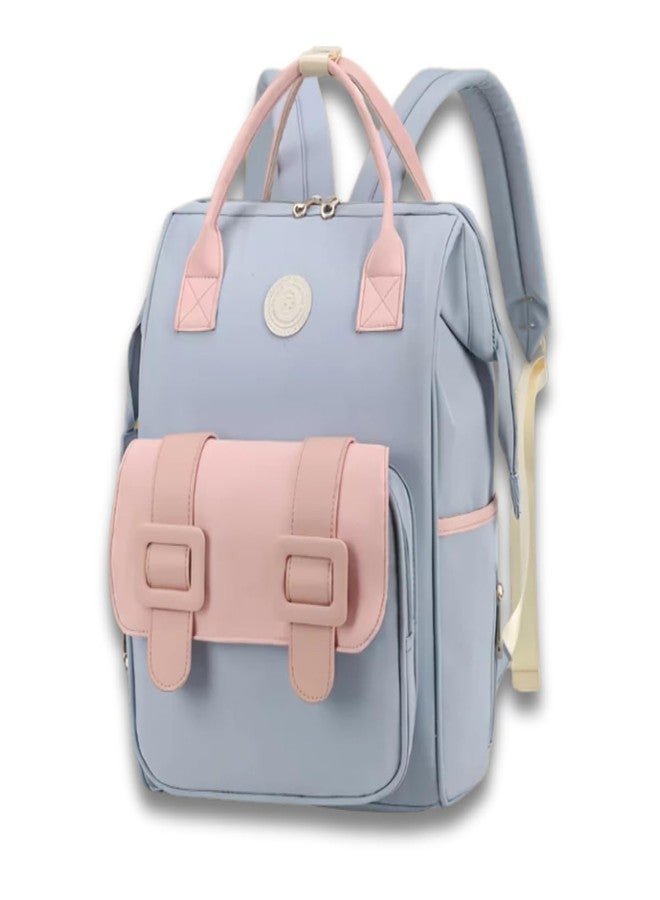 Aavjo , Baby Diaper Bag Backpack, Mothers Travel Baby Bags, Waterproof Diaper Pouch with Insulated Pocket (Buckle Light Blue) - Image 1