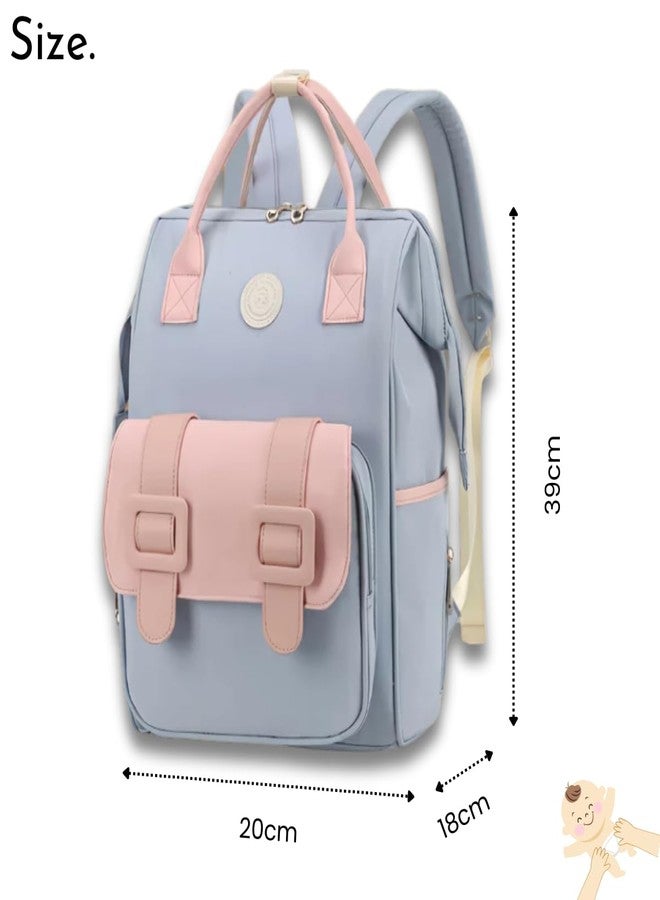 Aavjo , Baby Diaper Bag Backpack, Mothers Travel Baby Bags, Waterproof Diaper Pouch with Insulated Pocket (Buckle Light Blue) - Image 2
