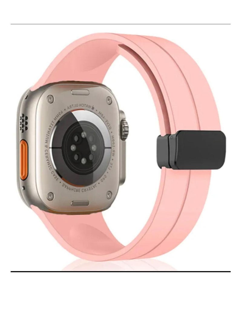 Apple watch strap with magnetic closure  size 44  pink - Image 1