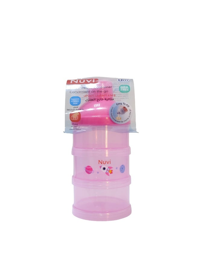 عبوة حليب الأطفال المحمولة المقاومة للتسرب من نوفي، 3 طبقات، لون وردي